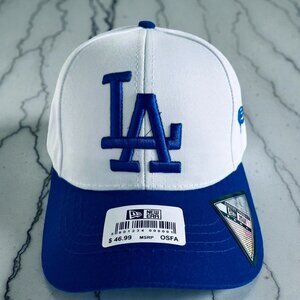 LA, Dodgers New Era Snapback Cap White Blue Adjustable Baseball Hat